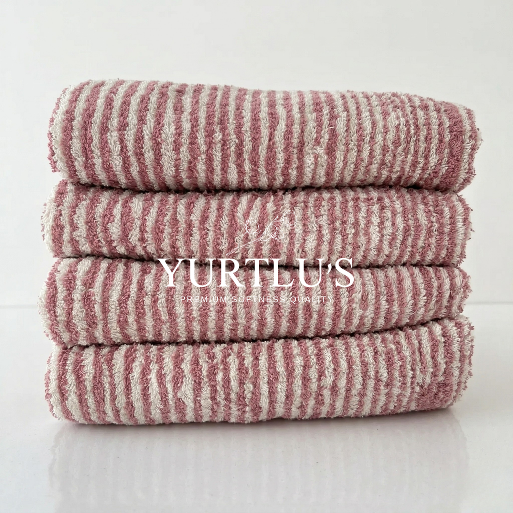 Bath Towel 36x 70, Beach Towel, Soft Thick Towel, Bathroom Bath Towel 36x 70, Beach Towel, Soft Thick Towel, Organic, Bathroom Stripes - Rose