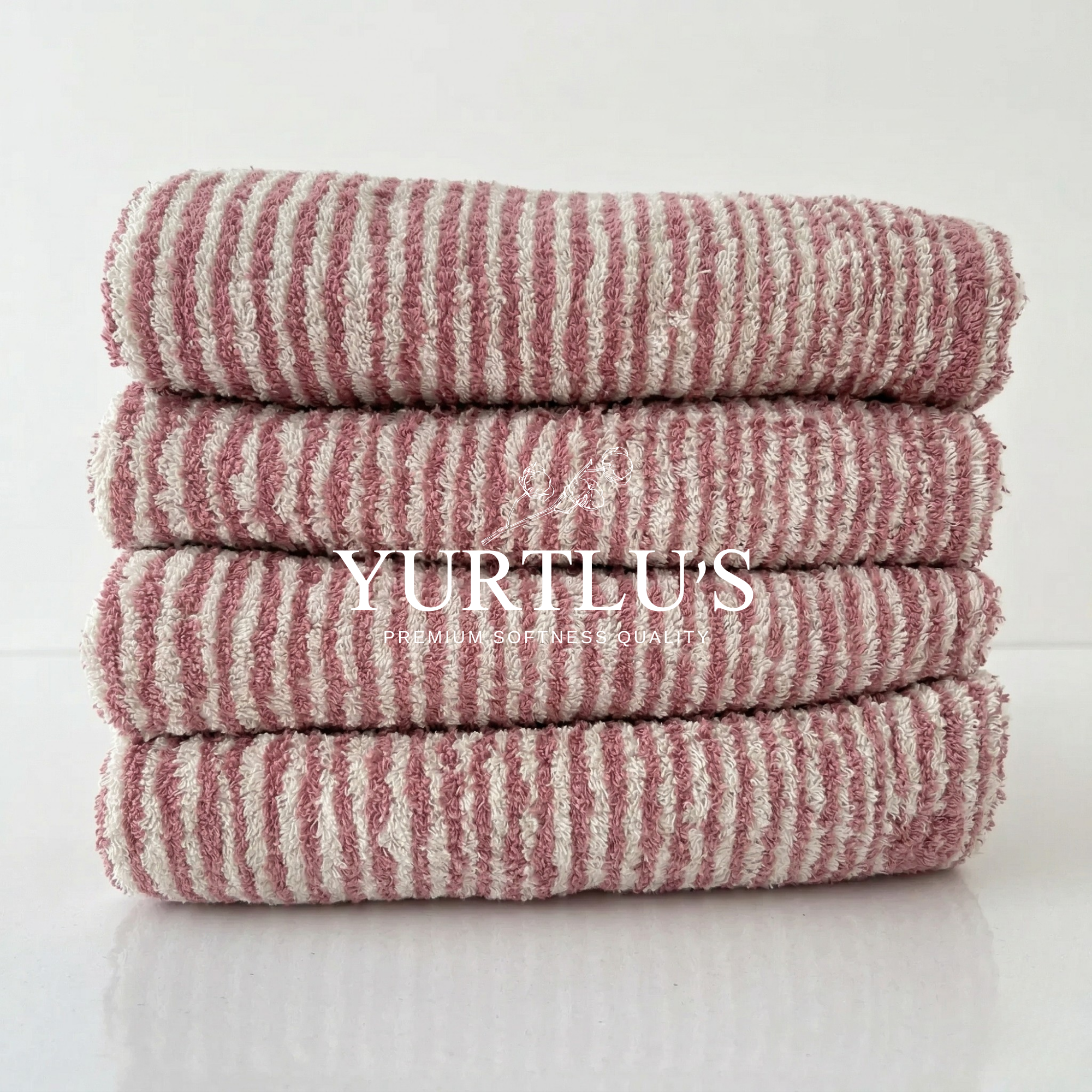 Bath Towel 36x 70, Beach Towel, Soft Thick Towel, Bathroom Bath Towel 36x 70, Beach Towel, Soft Thick Towel, Organic, Bathroom Stripes - Rose