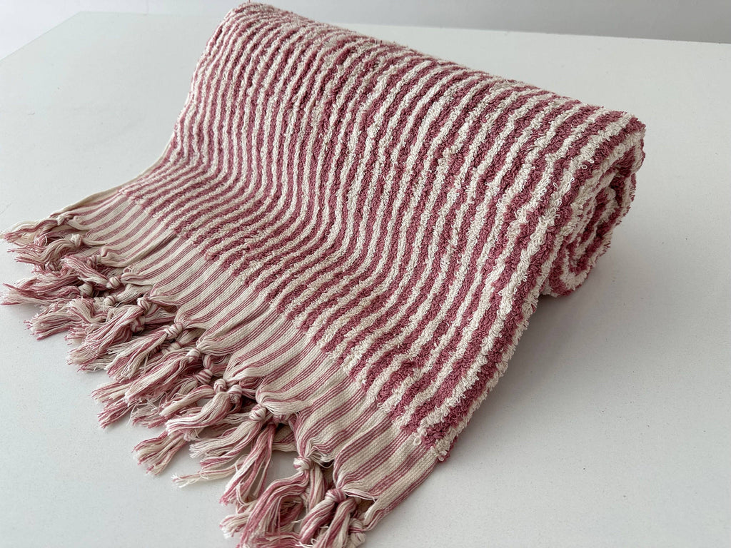 Bath Towel 36x 70, Beach Towel, Soft Thick Towel, Bathroom Bath Towel 36x 70, Beach Towel, Soft Thick Towel, Organic, Bathroom Stripes - Rose