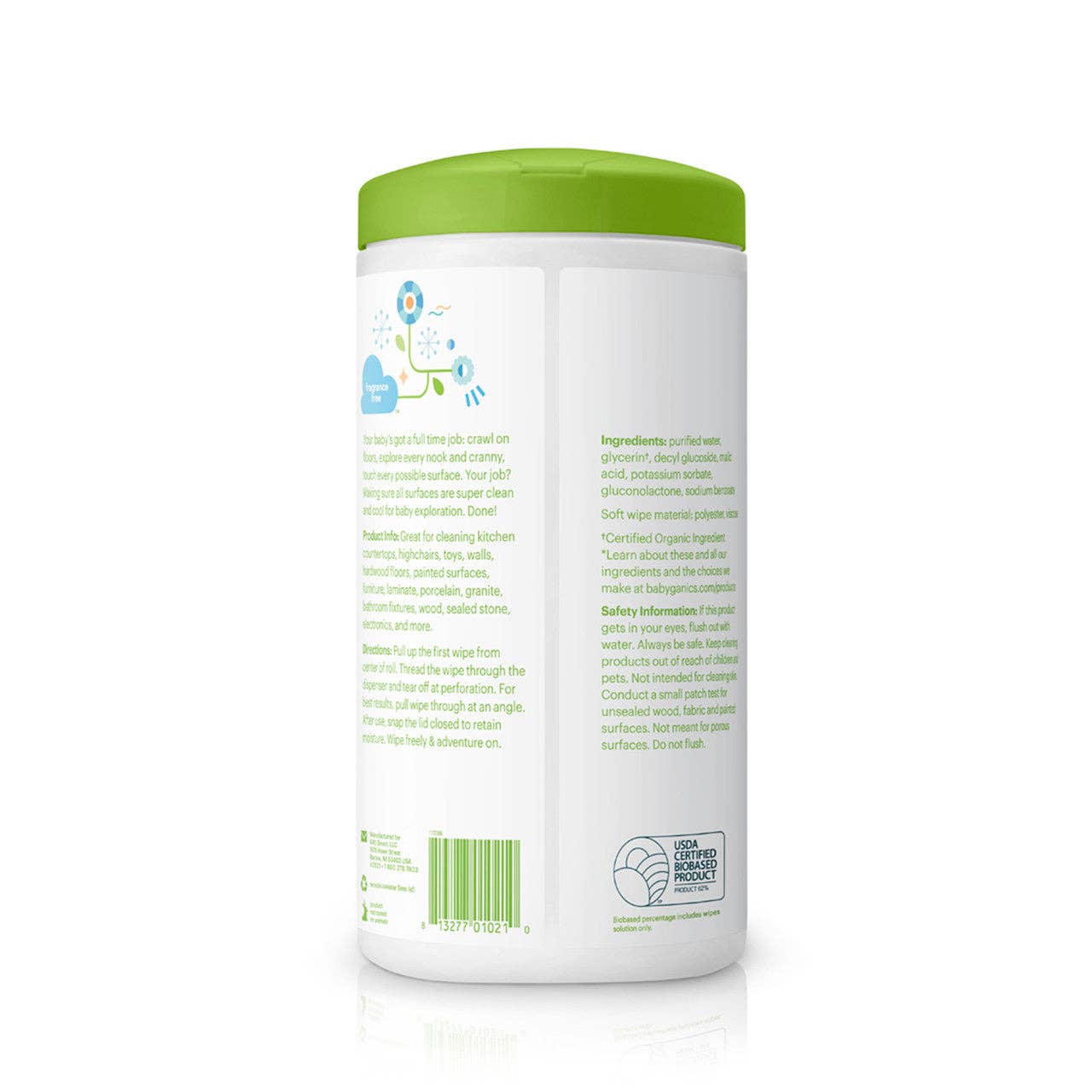 Babyganics All-Purpose Surface Wipes, Fragrance-Free, 75 Count