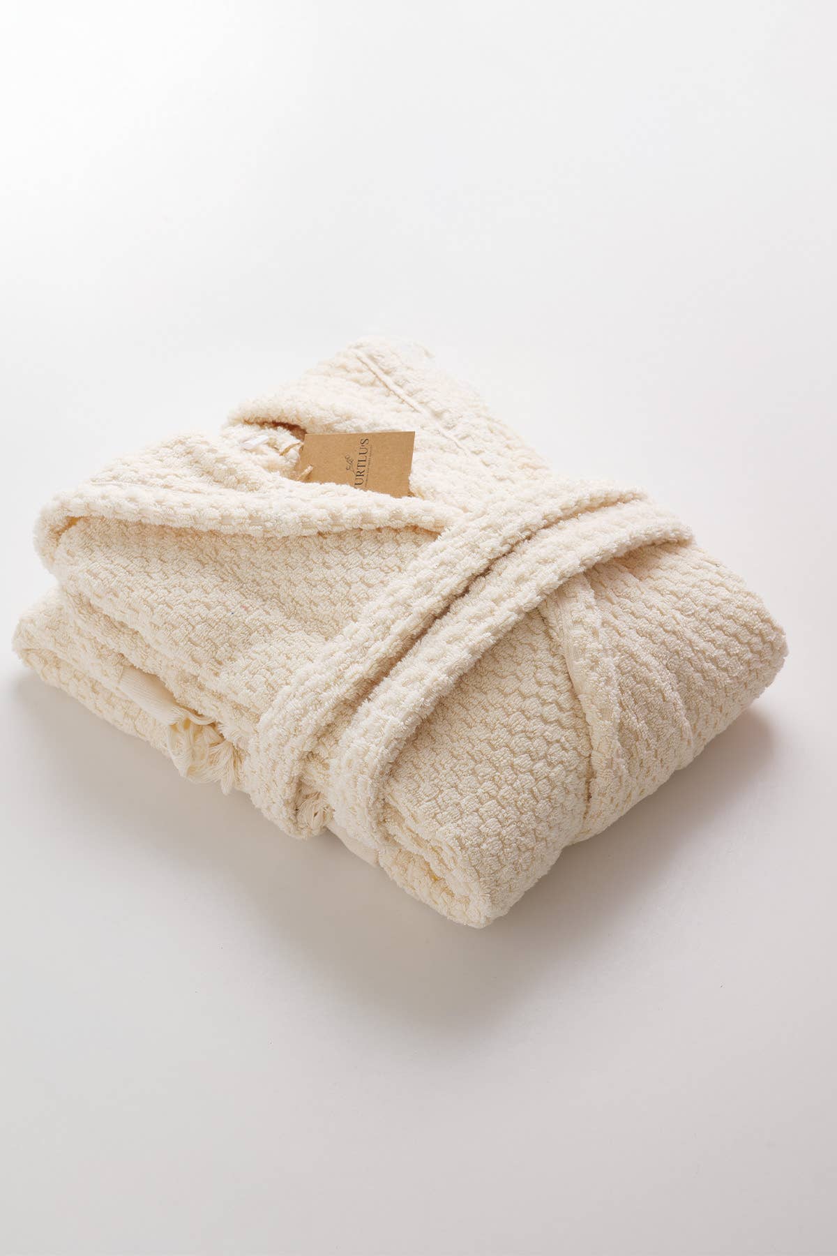 Unique 100% Cotton Pockets Bathrobe, Bubble Handwoven Robe: Green / S-M