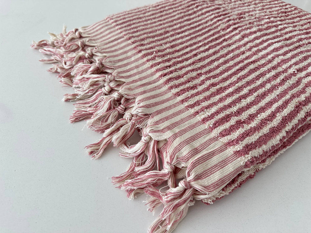 Bath Towel 36x 70, Beach Towel, Soft Thick Towel, Bathroom Bath Towel 36x 70, Beach Towel, Soft Thick Towel, Organic, Bathroom Stripes - Rose