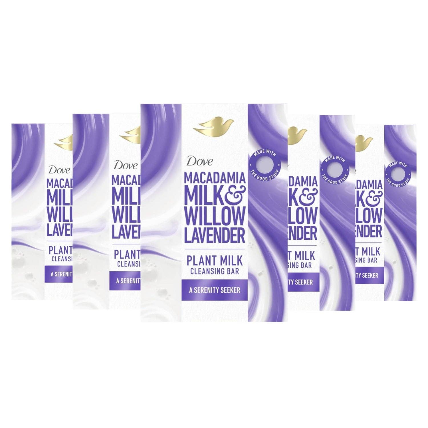 Dove Plant Milk Cleansing Bar, Macadamia Milk & Willow Lavender, 5oz
