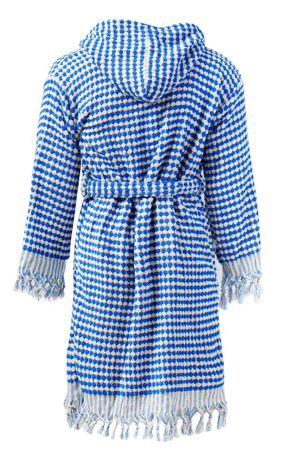 Unique 100% Cotton Pockets Bathrobe, Bubble Handwoven Robe: Dried Rose / L-XL